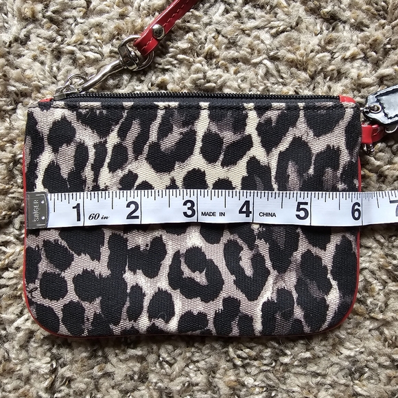 Coach park ocelot red leather accent pouch/wristlet - Picture 7 of 8